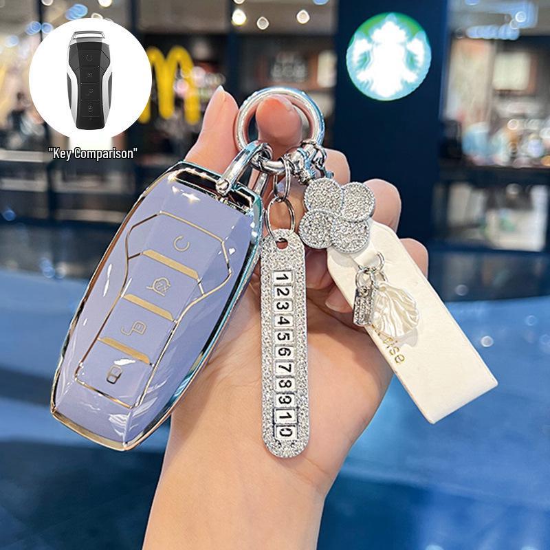 BYD Key Cover for Dolphin Song, Qin DMI, Han EV, Yuan Pro, Tang, Seal, GT, and Seagull - Summer Edition