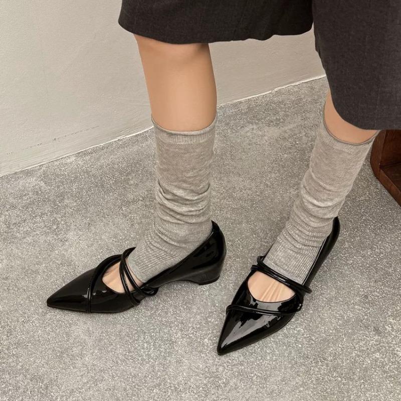 Soft leather version~ wind commuting temperament thin versatile high heels women's niche feeling comfortable Mary Jane shoes