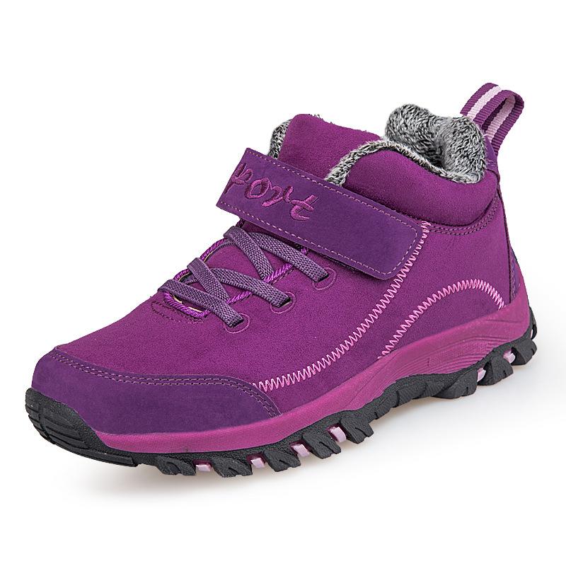 Women Winter Velvet Snow Boots Casual Lace Up Warm Outdoor Cotton Shoes Large Thick Anti Slip Sport Shoe 35-45