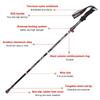 Trekking Pole, Collapsible Hiking Trekking Stick for W/ Quick Lock Aluminum Alloy EVA Grip Handle for Mountaineering Cam