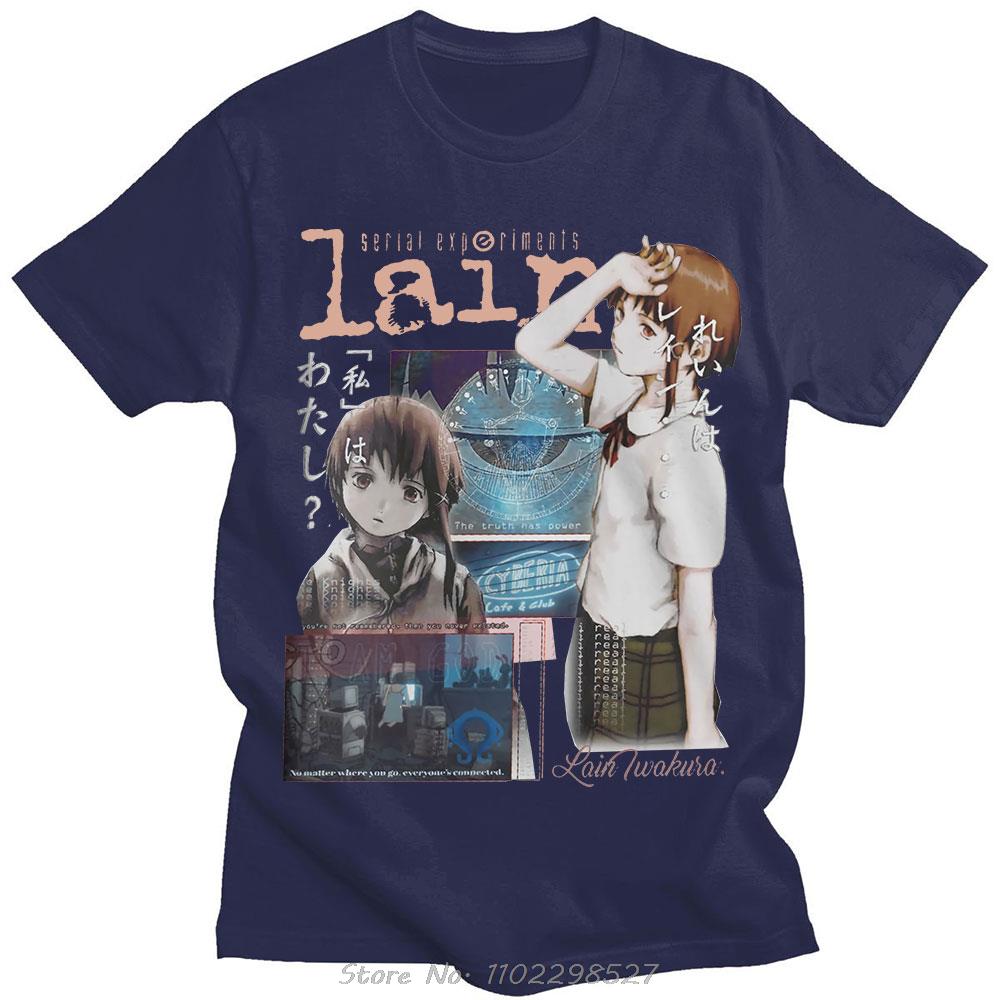 Anime Tv Serial Experiunisexts Lain Oversized Tshirt Unisexs Unisexs Iwakura Unisexga Girl Sci Fi Short Sleeve Tshirts Streetwear Tops