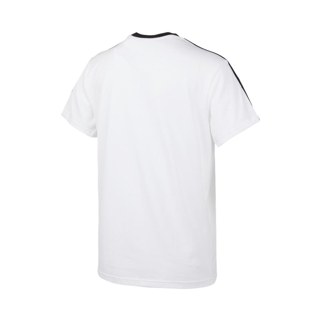 Adidas Logo Print Striped Crew Neck Pullover Short Sleeve T-Shirt Women Tops White H10201