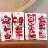 Red Plush Animal Hair Clip Set for Girls – Cute and Girly Accessories