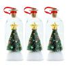 Christmas Tree Message In A Bottle Recordable Voice Message Bottle Ornament with Playback Cork Greeting Glass Bottle with Snowy Scene Xmas Keepsake