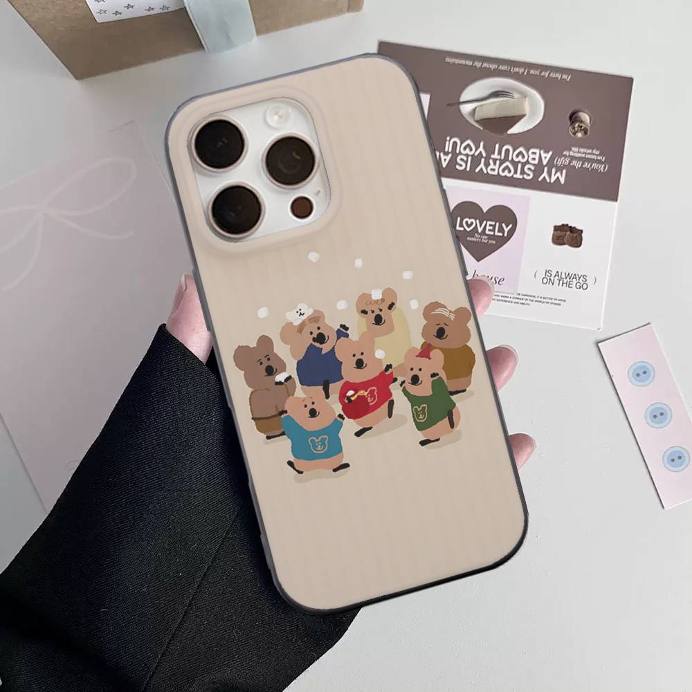 Cute Bear Quokkas Magsafe For IPhone 16 15 11 12 13 14 17 Pro Max PLUS Pro Soft Corrugated Silicone Back Phone Case