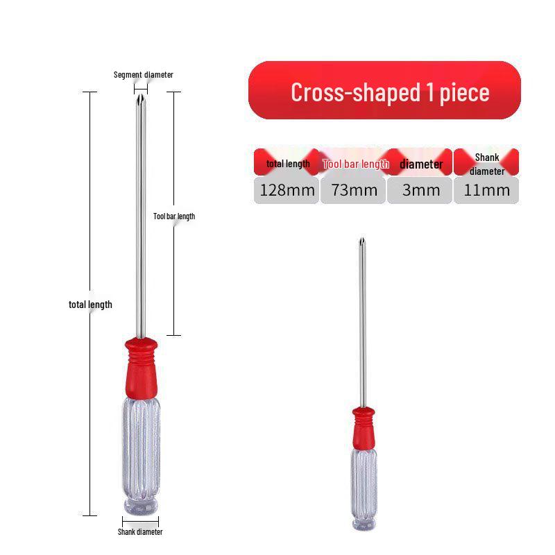 Small Phillips/Slotted Flathead Screwdriver with Transparent Handle for Computer Repair