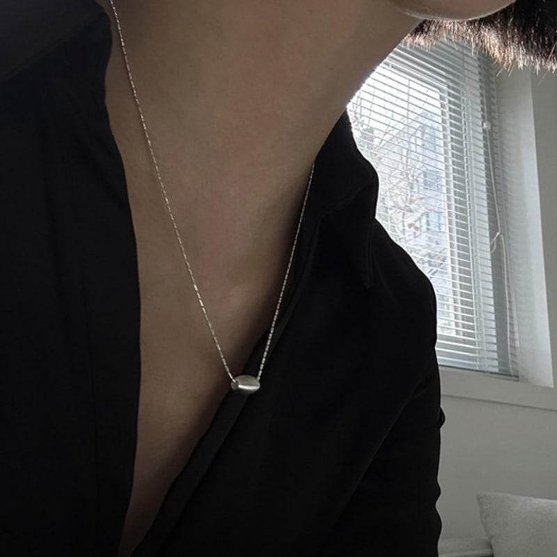 

mosxe [925silver] Matt capsule necklace silver