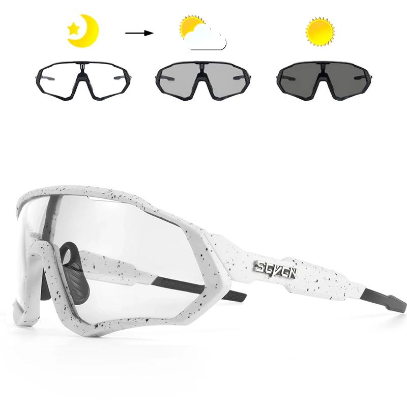 Scvcn Photochromic Cycling Glasses Bicycle for Outdoor Sports Sunglasses MTB Road Goggles Bike Eyewear Men Women Cycl Equipment