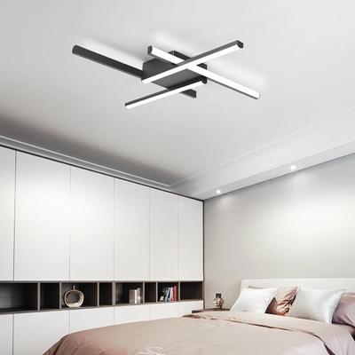 Luminária de Teto LED Moderna Preta 50cm 32W Lâmpadas de Decoração para Casa para Quarto Mesinha de Cabeceira Sala de Estar Escritório Luminárias Internas