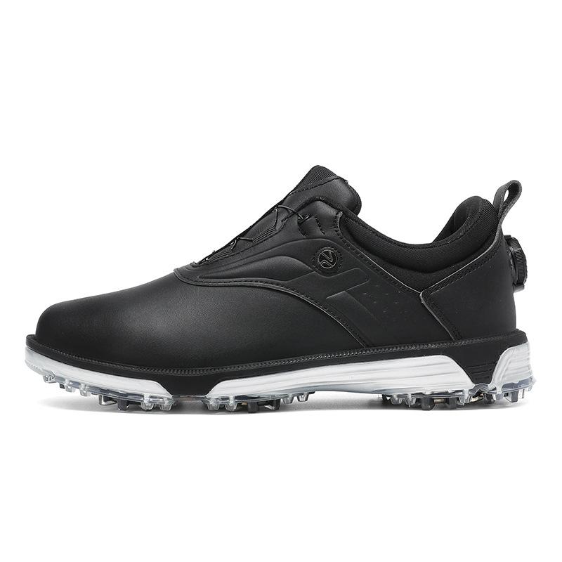 Golf shoes men and women couple waterproof automatic knob telescopic shoelaces non-slip fixing nails outdoor sneakers large size