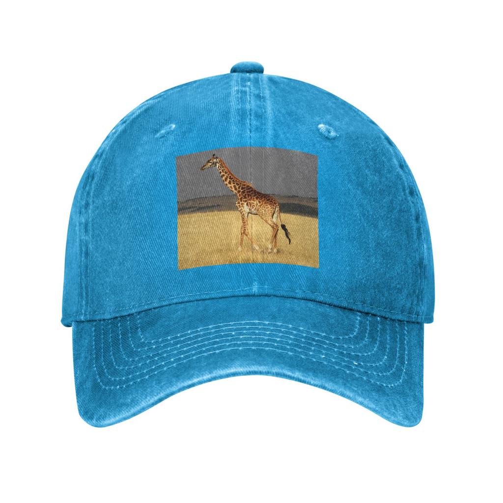 Giraffe Full Body Africa African Animals Washed Denim Cap Casual Baseball Caps Adjustable Hat Summer Unisex Baseball Hats