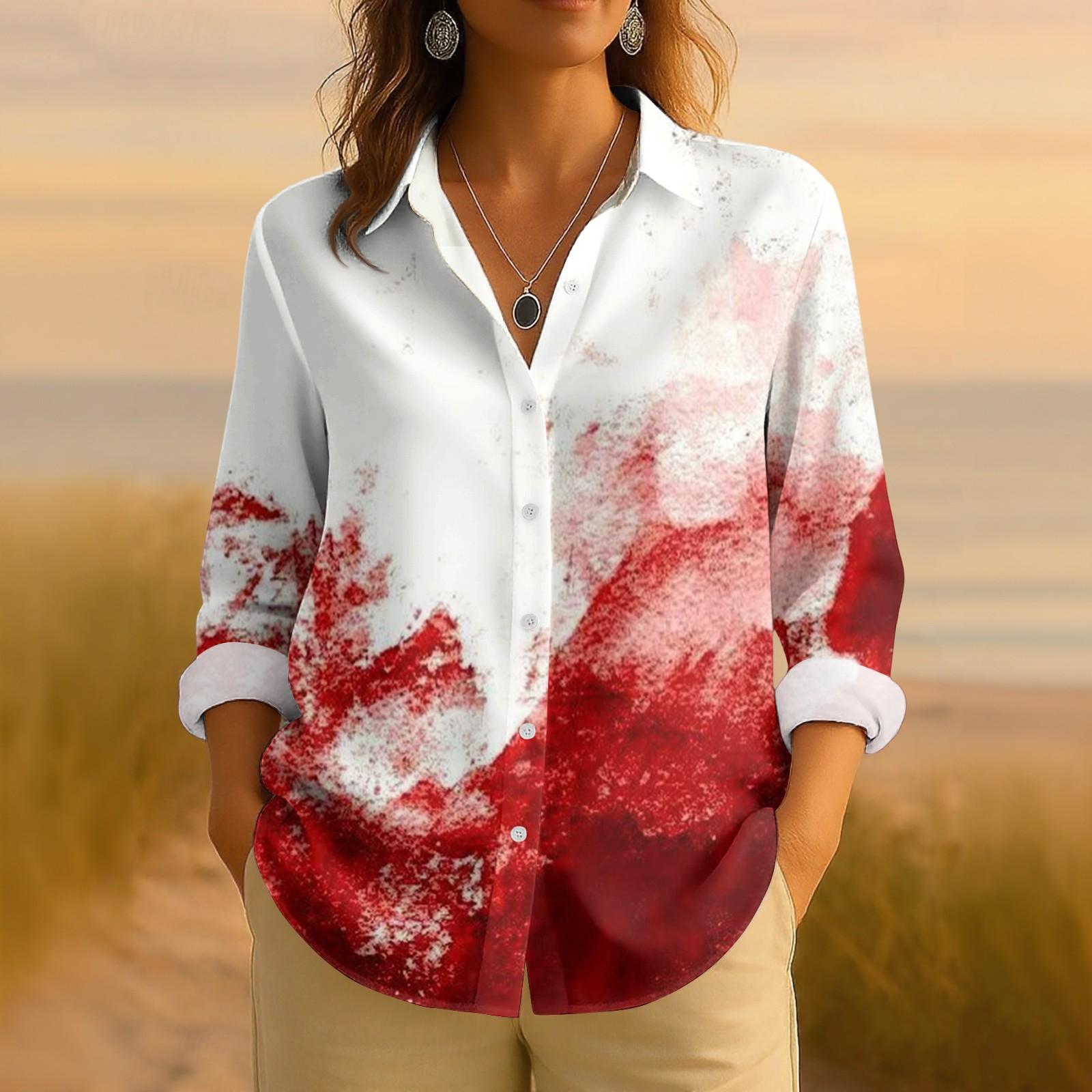 

Женская ретро рубашка с принтом на Хэллоуин, на пуговицах, с длинным рукавом, повседневная, с обычным воротником XL белый