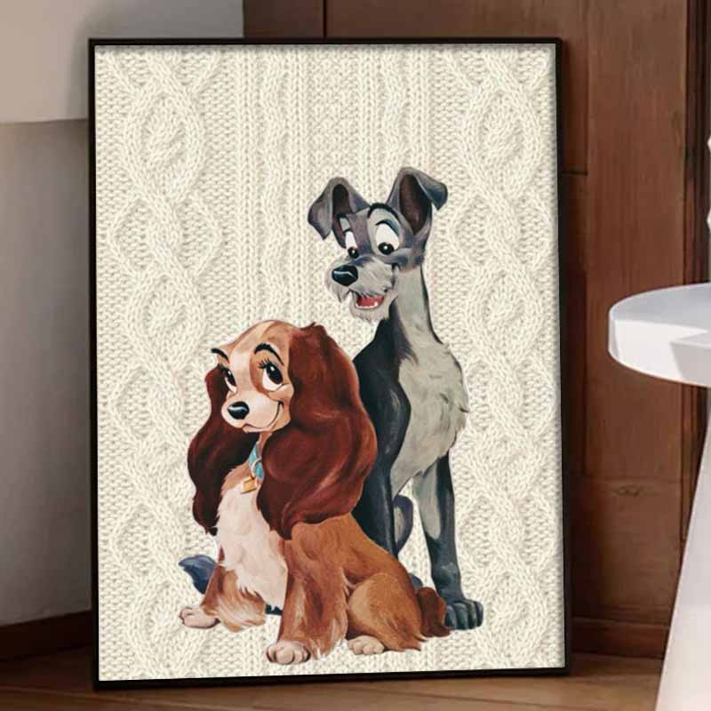 Disney Diamond Painting 5D DIY Lady and the Tramp Diamond Painting Art Diamond Painting Kit Adult/Beginner Gift Idea Home Decor
