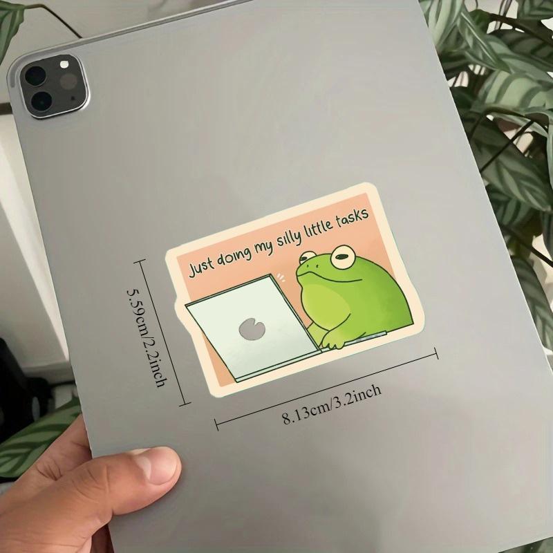 Just Doing My Silly Little Tasks Frog Sticker Durable for Laptop, Car, Luggage,Skateboard & More - Perfect for Teens, Adults, Creative Decor & Gifting