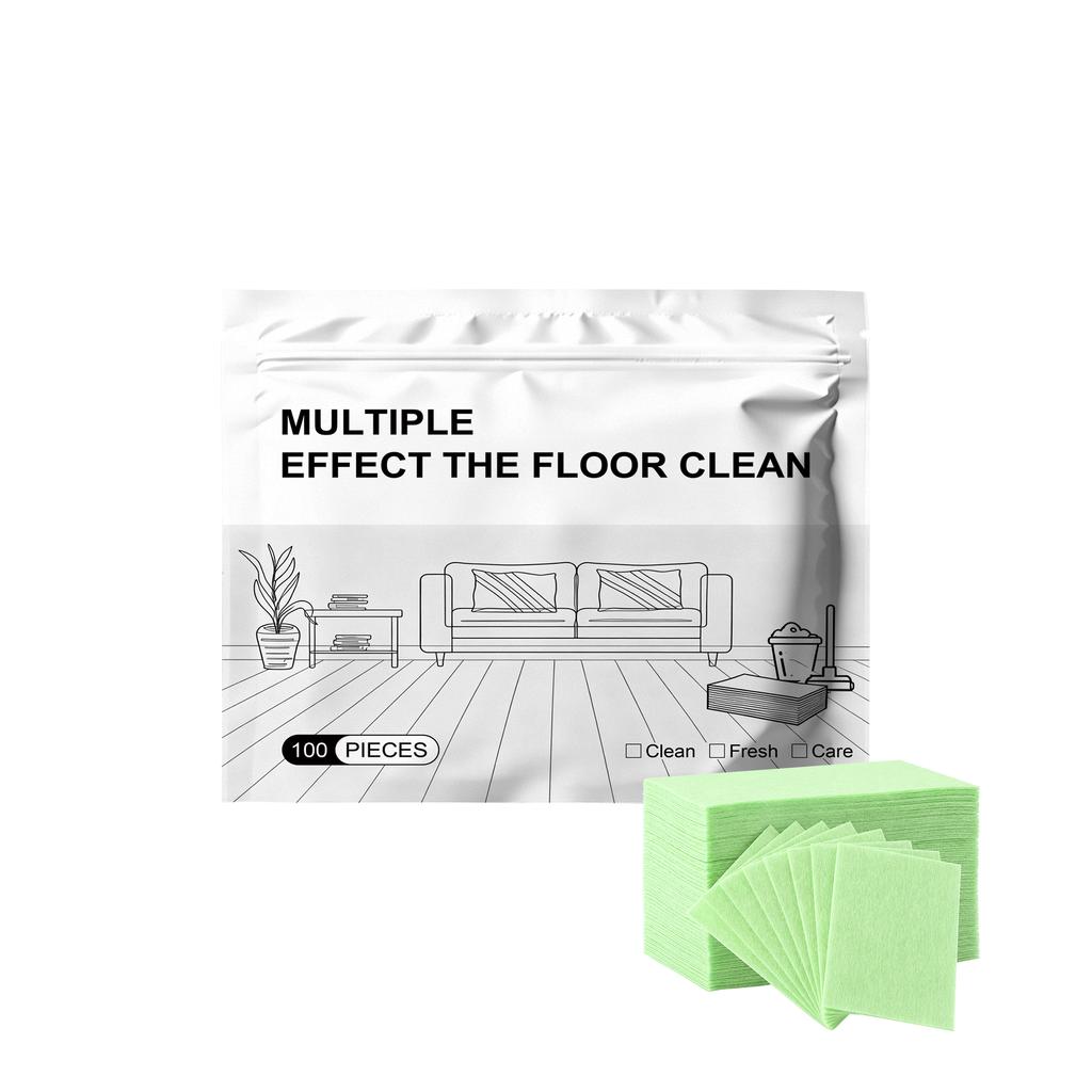 Multiple Effect Floor Clean Sheets 100 Pieces Disposable Floor Cleaning Cloths for Dust Removal and Surface Care Suitable for Various Floor Types