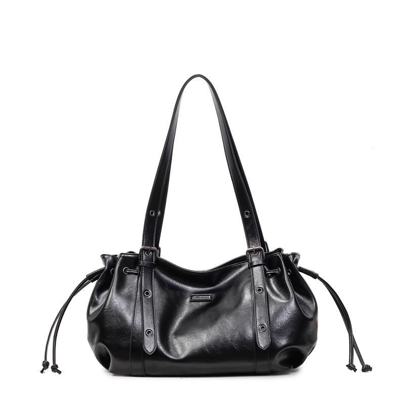 

Women s High-End Retro PU Shoulder Bag with Large Capacity чорний