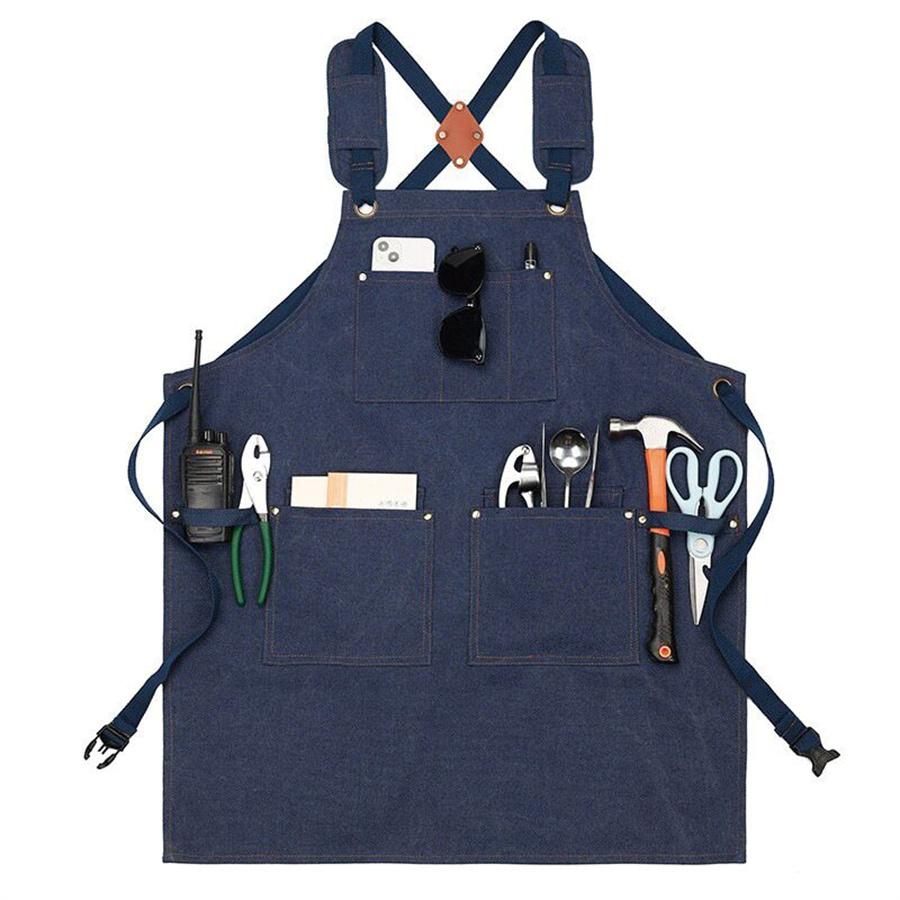 Nice Good Thickened Catering Apron Cotton Canvas Waterproof Cooking Aprons Shop Kitchen Home Gardening Work Clothes For Work