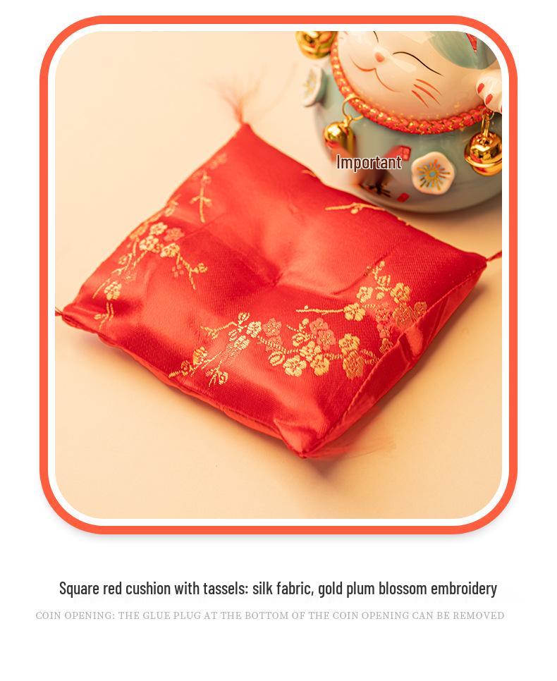 Lucky Cat Ceramic Piggy Bank | Creative Japanese Ornament | Cute Mini Gift for Birthdays or Store Opening