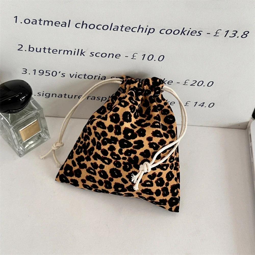 Cute Bow Print Drawstring Bags Women's Handbag Coin Purse Coin Pouch Key Lipstick Storage Bag Jewelry Dust Bag Packaging Pouch