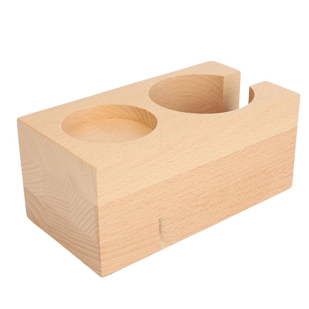 Wooden Coffee Tamper Station Stable Prevent Slip Coffee Tamper Holder Base Tamping Station for Home