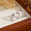 Diamond Pearl Adjustable Open Ring - Elegant, High-End Design