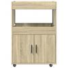 Bar Cart In Sonoma Oak Finish 60 X 39.5 X 89 Cm Engineered Wood