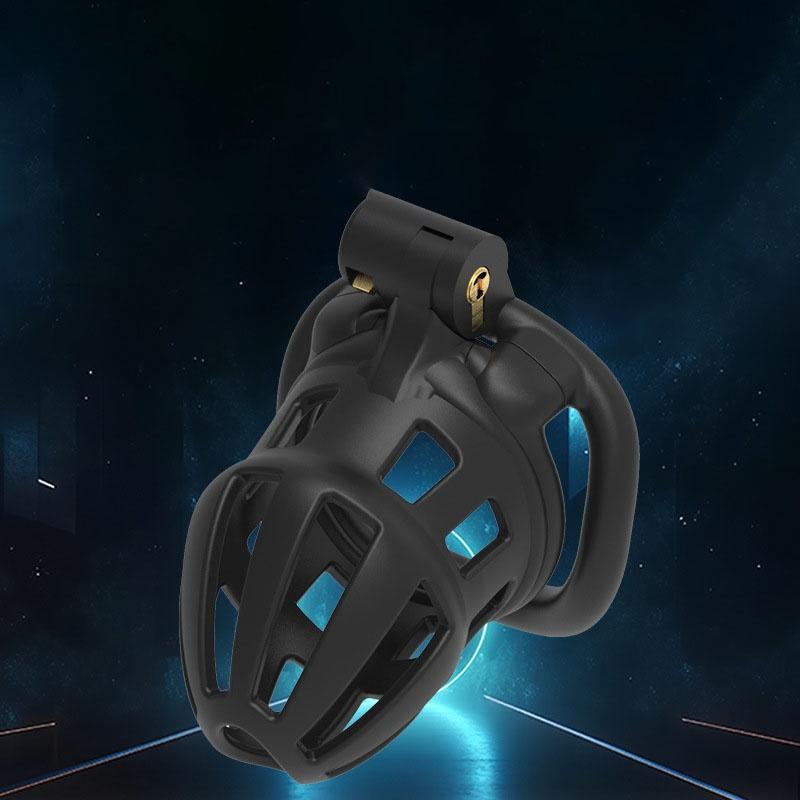 Removable Male Chastity Cage Device Lock Belt Set Flat And Curved Rings ABS Material Metal Lock Training Urethral Opening
