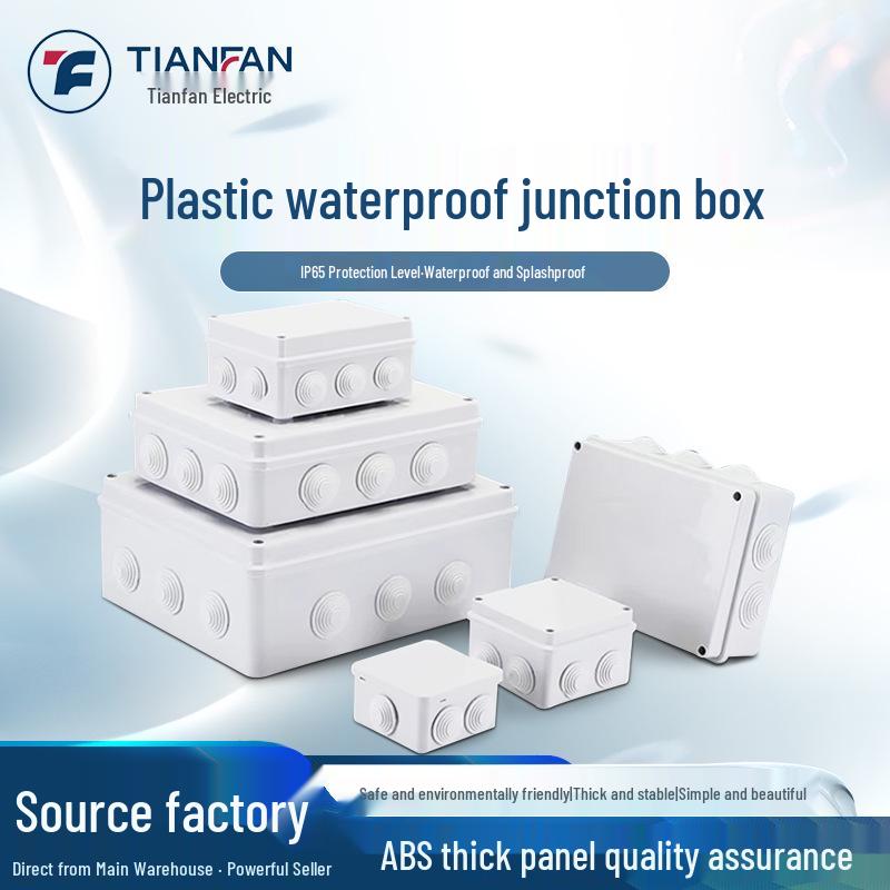 

IP65 Waterproof ABS Plastic Outdoor Junction Box for Wire Distribution and Power Switch 50x50 mm with Plug
