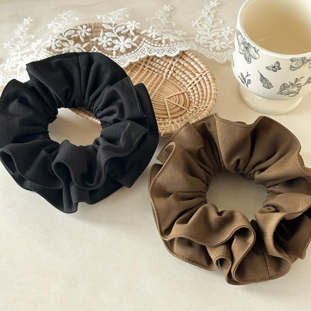 Minimalist Solid Color Scrunchies Large Hair Tie for Women Aesthetic Office Chic Hair Accessory