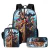 15 Inch 3PCS One Piece School Backpack Set with Lunch Bag Pencil Case Durable Lightweight Unisex Daypack for Boys Girls Age 6-10