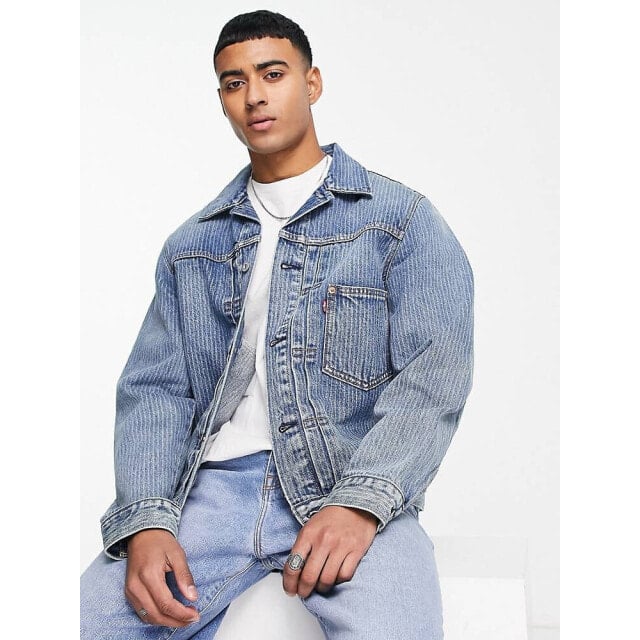 

Синяя джинсовая куртка в полоску Levi s Type I