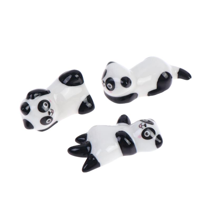 Mini Panda Ceramic Chopstick Rest Cute Cartoon Tableware Spoon Holder Pen Rack For Home Restaurant Kitchen Dining Table Decor