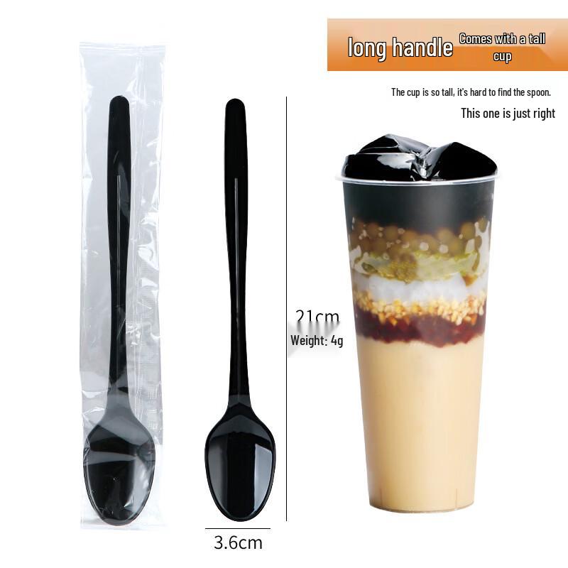 OIMG Disposable Black Stirring Spoons