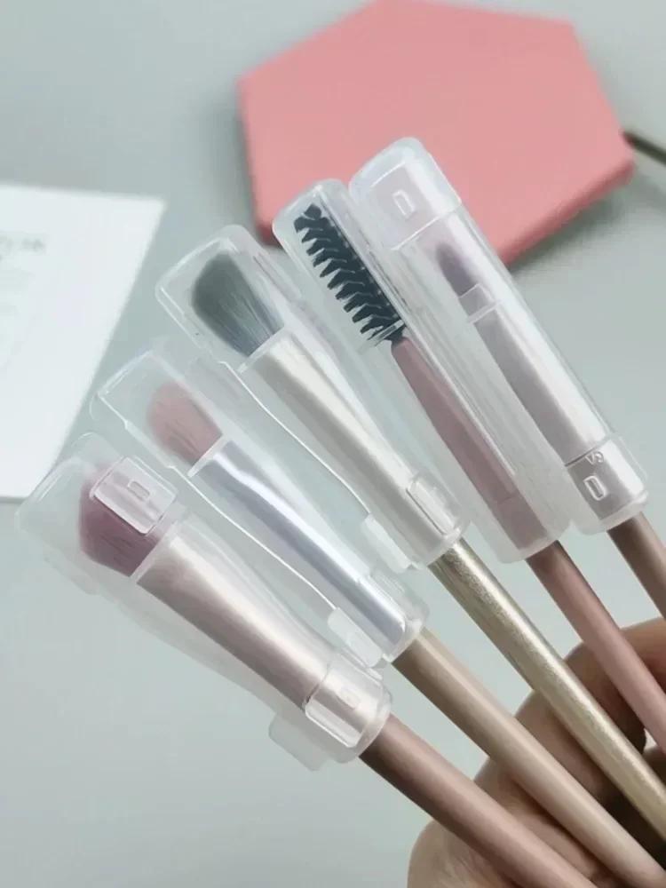Makeup Brush Portable Protective Cover Anti Deformation Protective Sleeve Eye Shadow Brush Storage Tool Waterproof Plastic Hat
