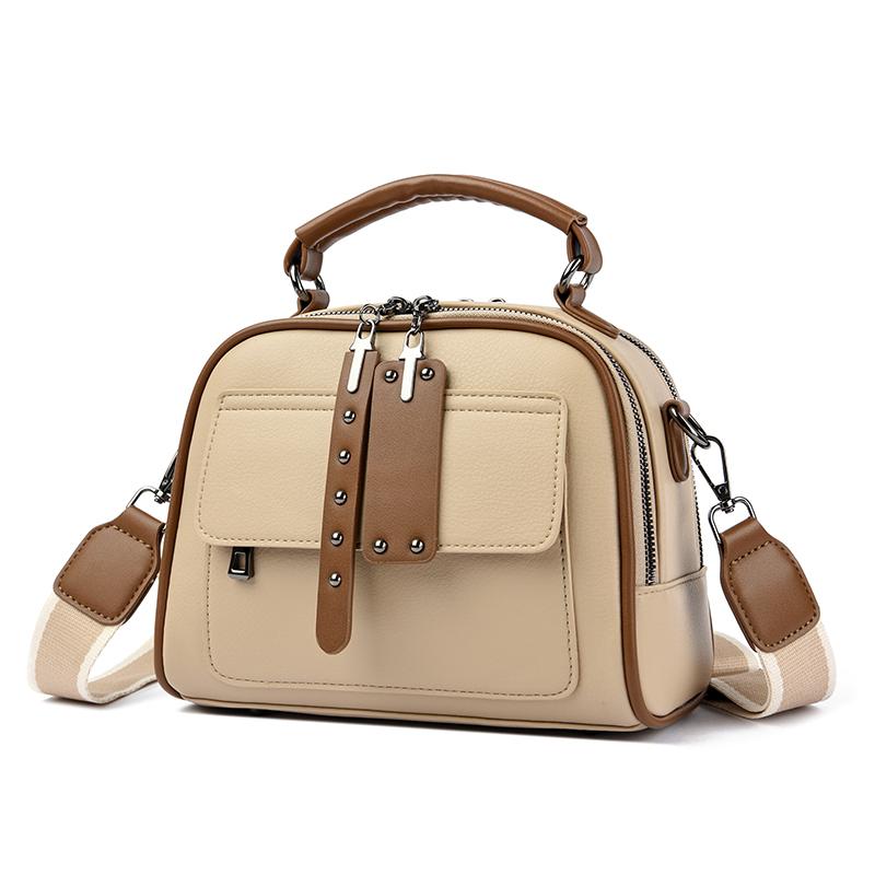 Luxury Retro Style Women Handbags Solid Color PU Leather Messenger Bag Fashion Leisure Travel Shoulder Crossbody Bags Girls Tote