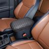 Car Stowing Tidying Armrest Box Panel Check Leather Carbon Fiber For Ford Maverick