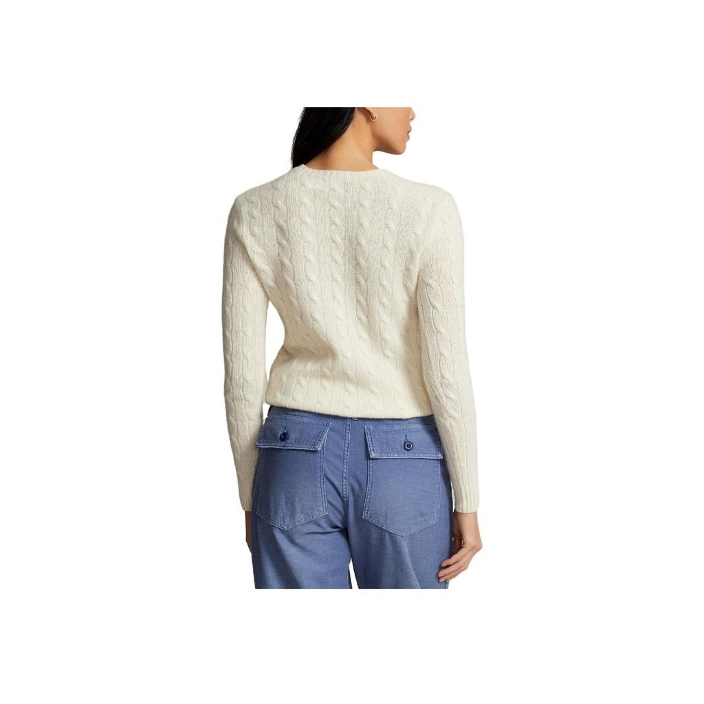 Polo Ralph Lauren Logo Embroidered Crew Neck Sweater Women sweater Off-White 211910421-001