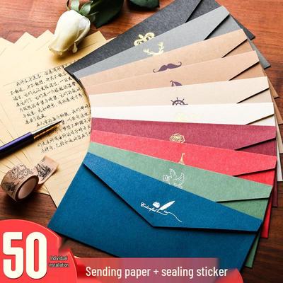 Nordischer Stil Literarisch Retro Briefumschlag & Briefpapier Set - Liebesbrief & Grußkarten Kollektion