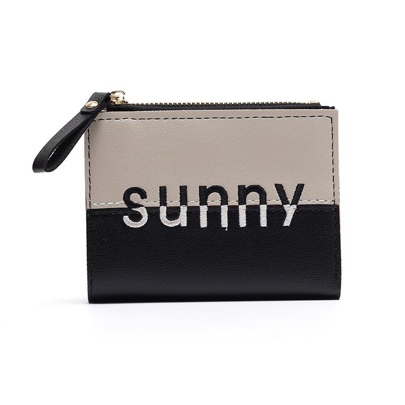 

Новый маленький кошелек женский кошелек длинный студенческий модный мультяшный кошелек для мелочи кошелек кошелек ручной чёрный