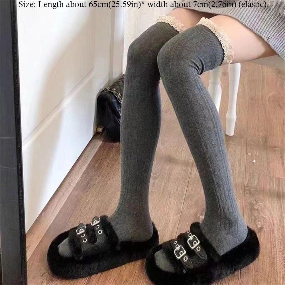 Lace Long Socks Japanese Style Stockings Fashion Thigh High Socks  Autumn Winter