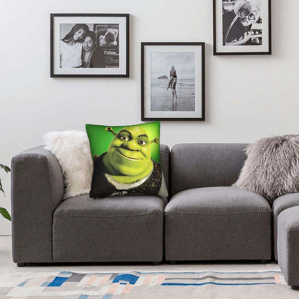 Cartoon Monster Shreks Pillowcase Soft Polyester Cushion Cover Decorations Pillow Case Cover Home Square 45*45Cm