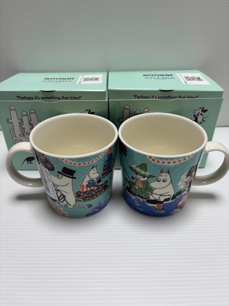 ARABIA Moomin Mug 2026 SIMPLE JOY Blue Japan Limited Edition Set 2