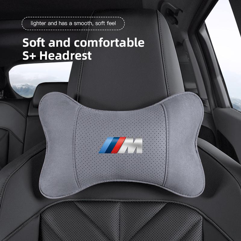 1pcs Car Headrest with Soft Suede Upholstery Valve Cap For BMW X1 X2 X3 X5 X4 X6 X7 iX3 F20 F10 F07 E70 E46 E90 E92 E60 E39