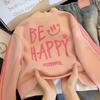 Girls Stand Collar Baseball Jacket Spring Autumn Long Sleeve Cardigan Sweatshirt Casual Top for Big Kids