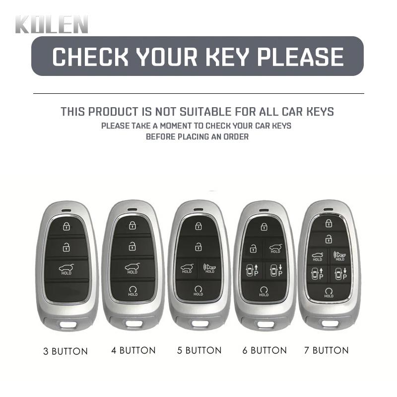 Abs Carbon Fiber Style Car Key Case Cover For Hyundai Santa Fe Tucson Nexo Nx4 Atos Prime Solaris Protected Fob Accessories