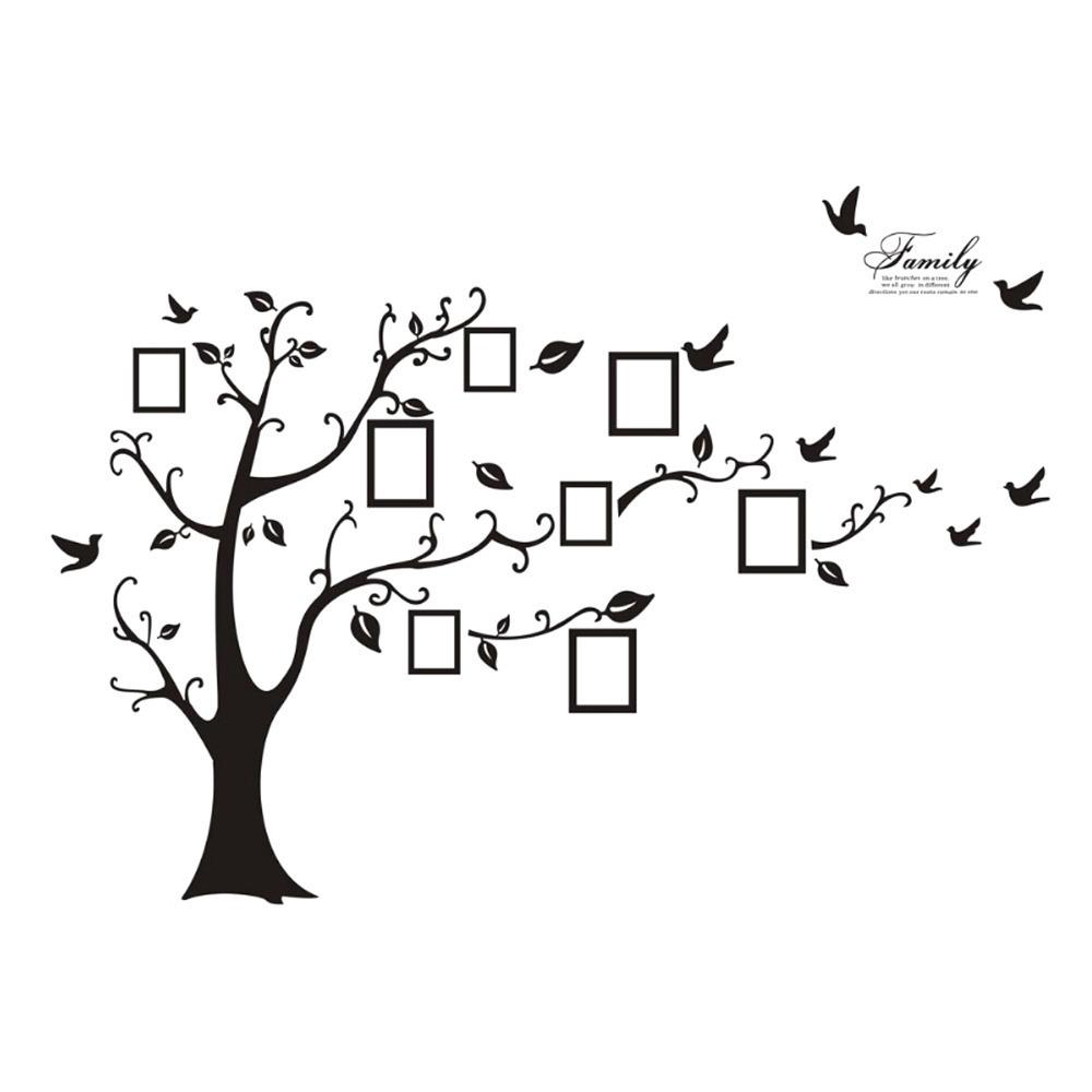 

4pcs 11.8 X 35.4in Family Photo Tree Wall Sticker Tree Removable Wall Sticker Bedroom