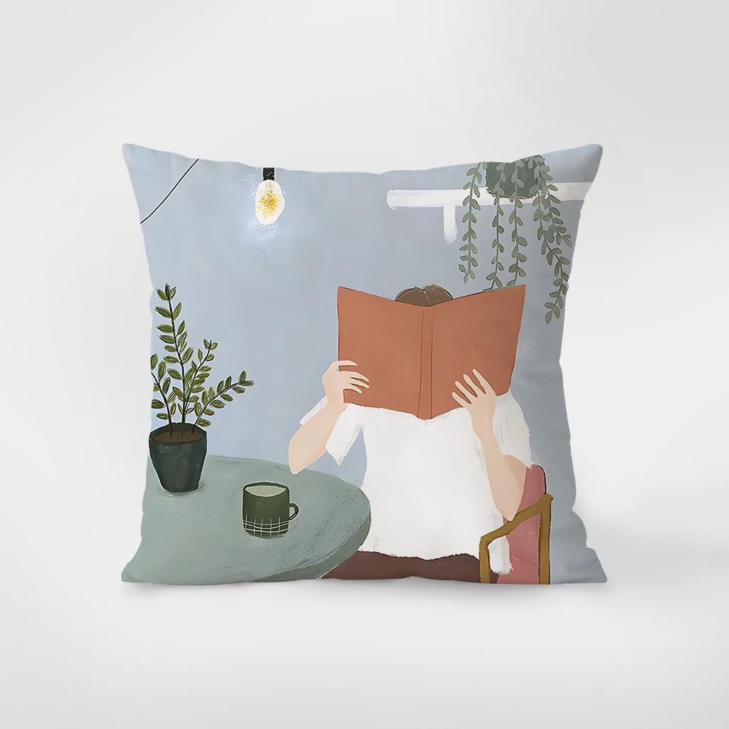 Taie D'oreiller Décorative Avec Illustration De Chat, Coussin Carré, Chambre à Coucher, Salon