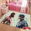 Marvel 1pc Cartoon Print Floor Mat, Iron for Man and Captain America Tech Blueprint Style Illustration, Easy to Clean, Suitabl