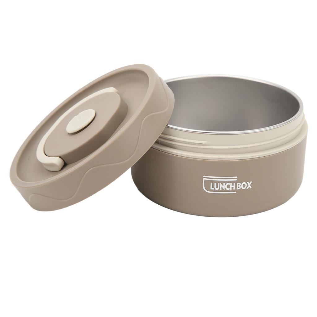 Thermal Cooking Pot 420ml 304 Stainless Steel Double Layer Portable Round Shape Thermal Lunch