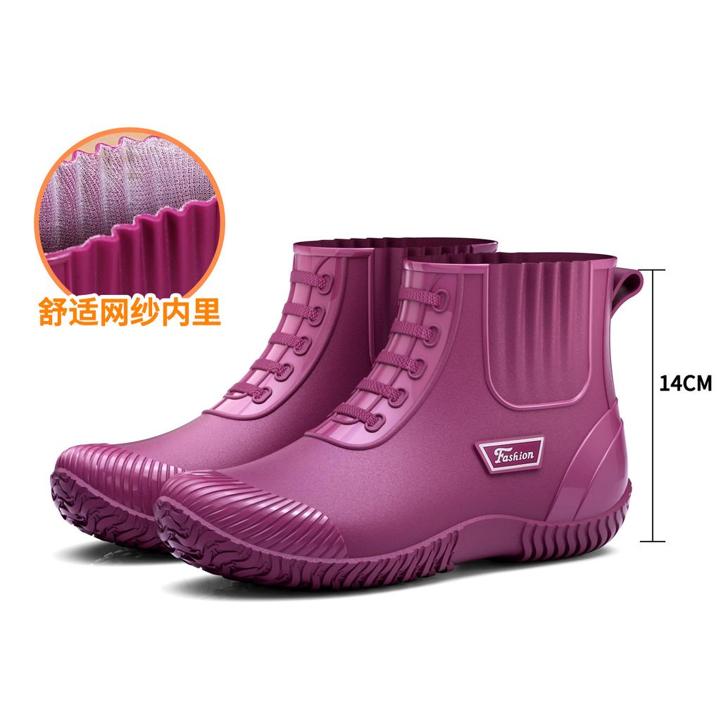 Spring and summer medium and low tube anti-shoe women's rain shoes women's rain boots soft outdoor wear autumn and winter non-slip short tube 